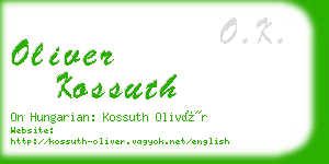 oliver kossuth business card